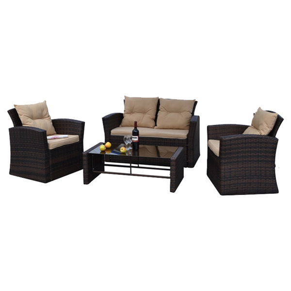 Green Mildew Resistant Frame Wicker Patio Conversation Sets You'll Love